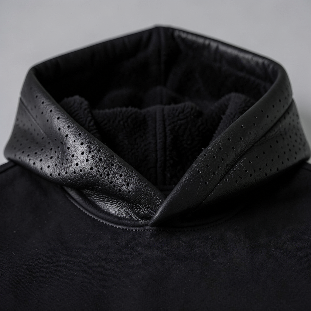 Perforated Leather Hoodie