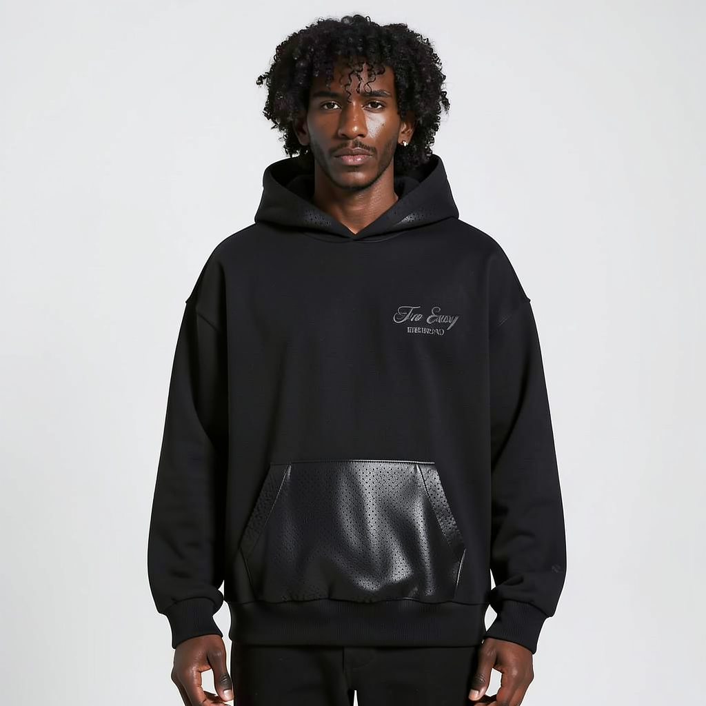 Perforated Leather Hoodie