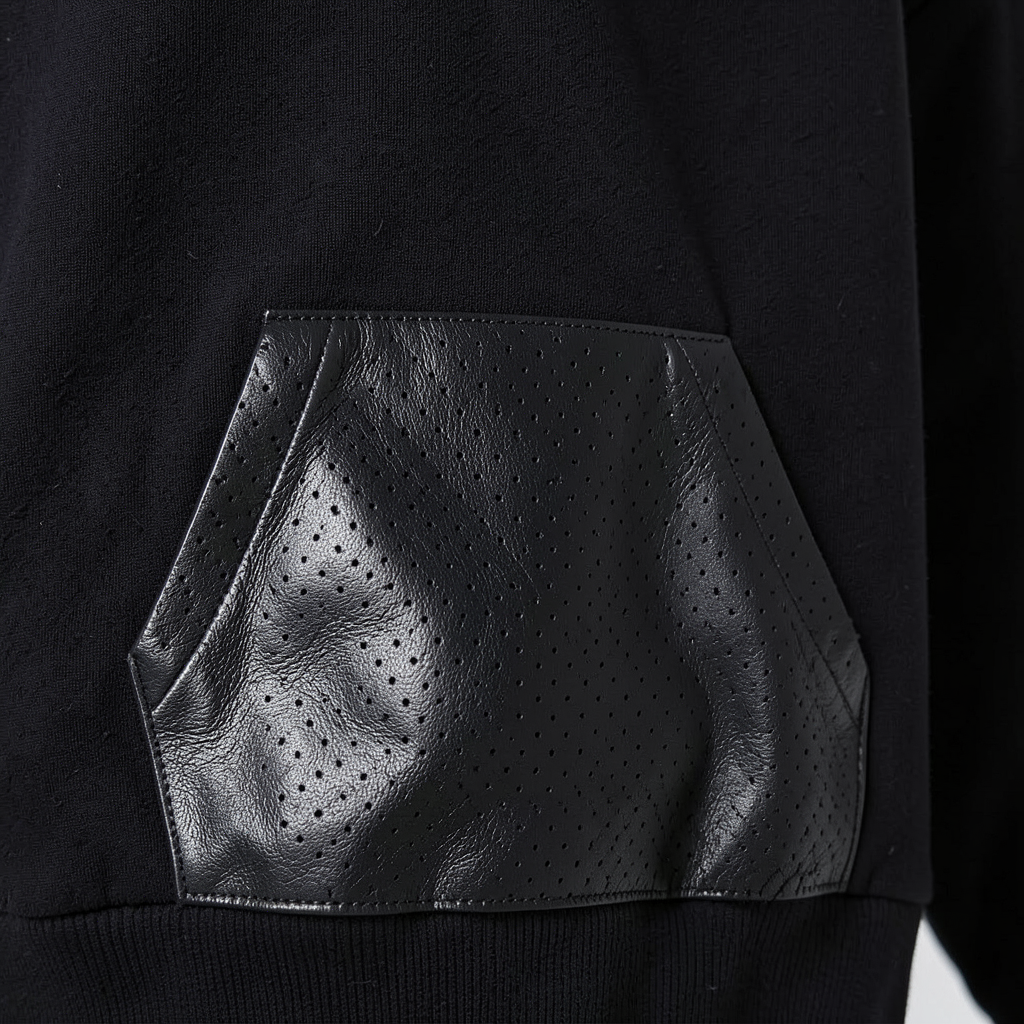 Perforated Leather Hoodie