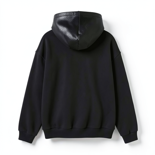 Perforated Leather Hoodie